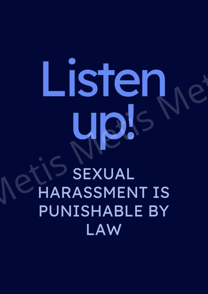 POSH Poster - Listen Up, sexual harassment is punishable by law