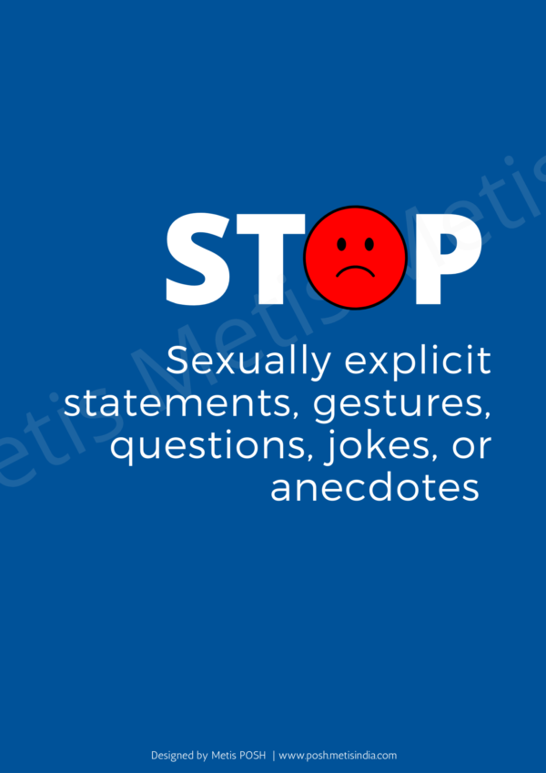 POSH Poster - Stop sexually explicit statements, gestures, questions, jokes or anecdotes