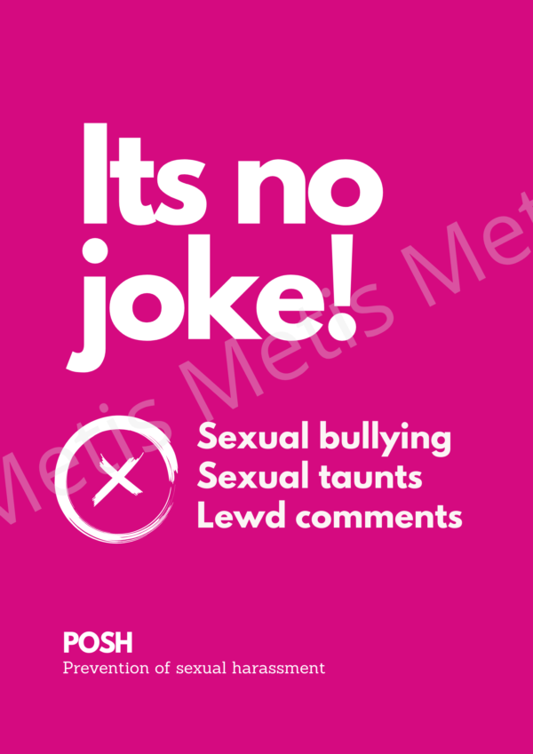 POSH Poster - Its no joke, say no to sexual bullying, sexual taunting and lewed comments